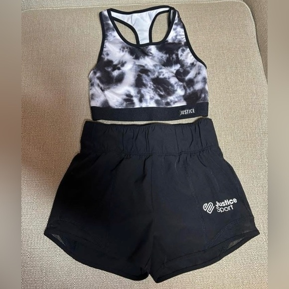 Justice Crop Top/Shorts Set - Picture 1 of 2